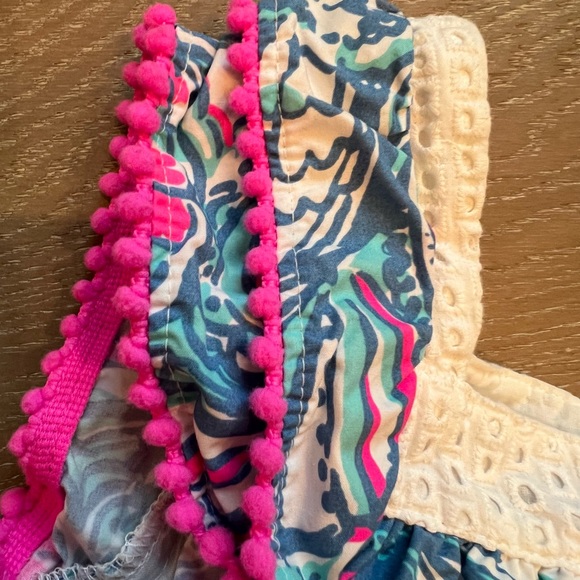 Lilly Pulitzer for Target 4T Dress My Fans Dress Eyelet Pom Poms Girls lined - Picture 4 of 4